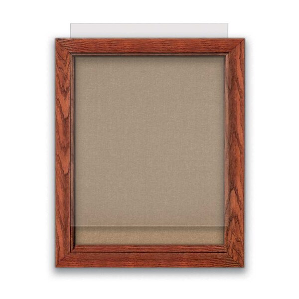 Indoor Enclosed Combo Board, 72"x36", Bronze Frame/Grey & Black